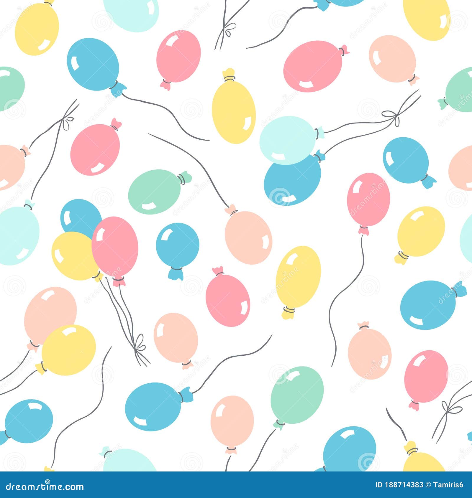Fiesta De Cumpleaños Sin Fisuras Con Globos Coloridos Sobre Fondo Blanco  Ilustración del Vector - Ilustración de vibrante, brillante: 188714383