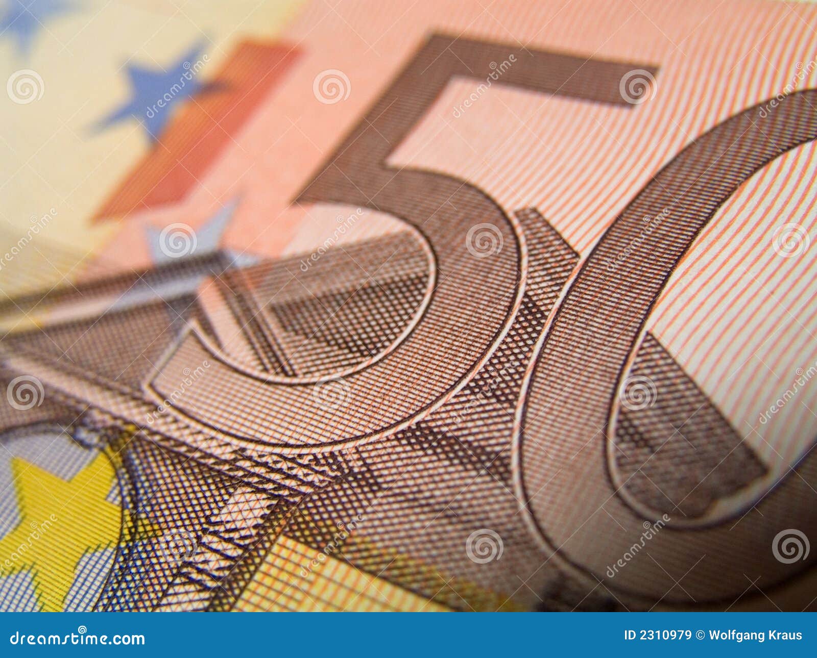 fifty eur banknotes, detail