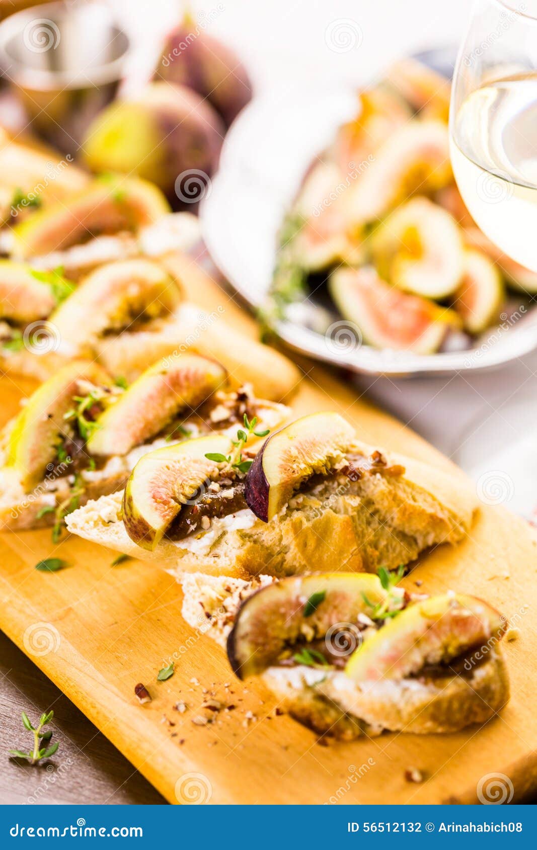 Preparing fig bruschetta with organic California figs.