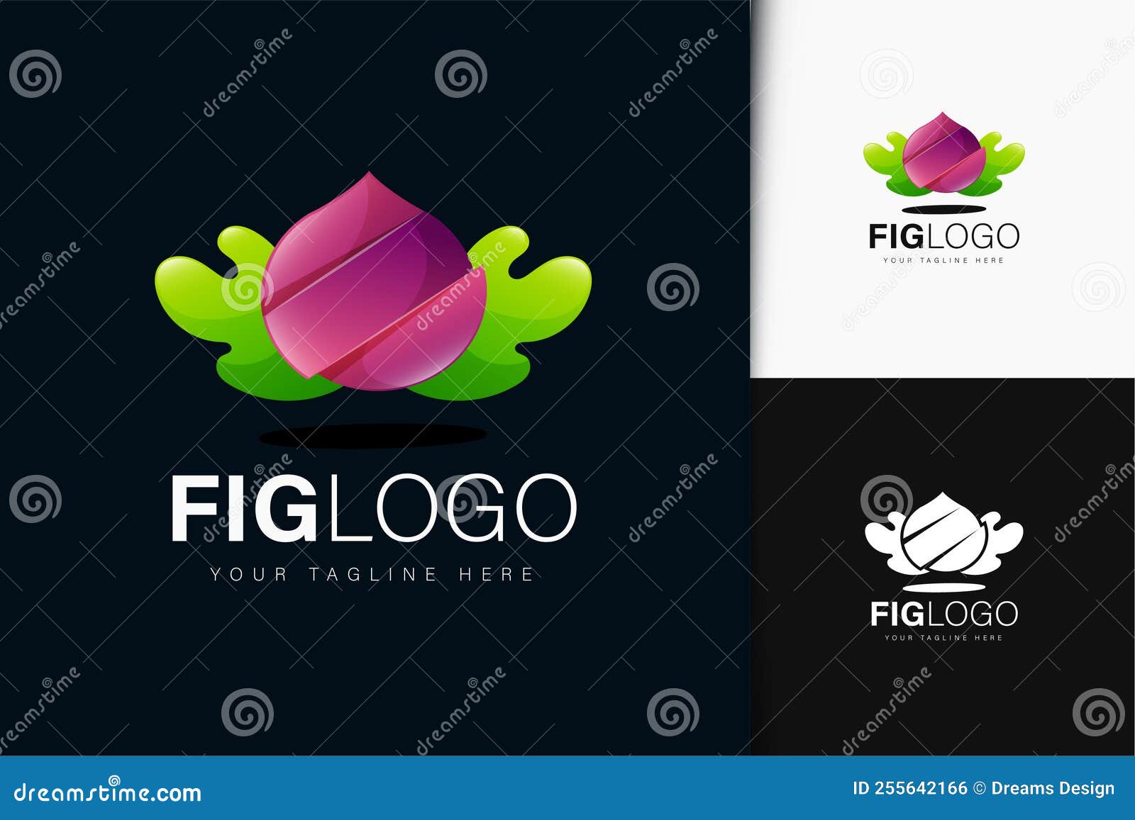 Fig Logo Design with Gradient Stock Vector Illustration of icon