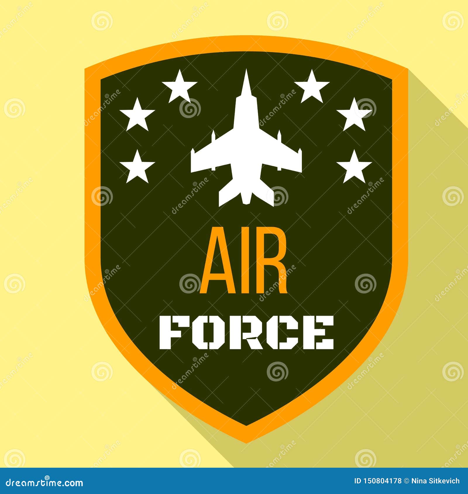 Fighter Air Force Logo Flat Style Stock Vector Illustration Of Graphic Crest 150804178