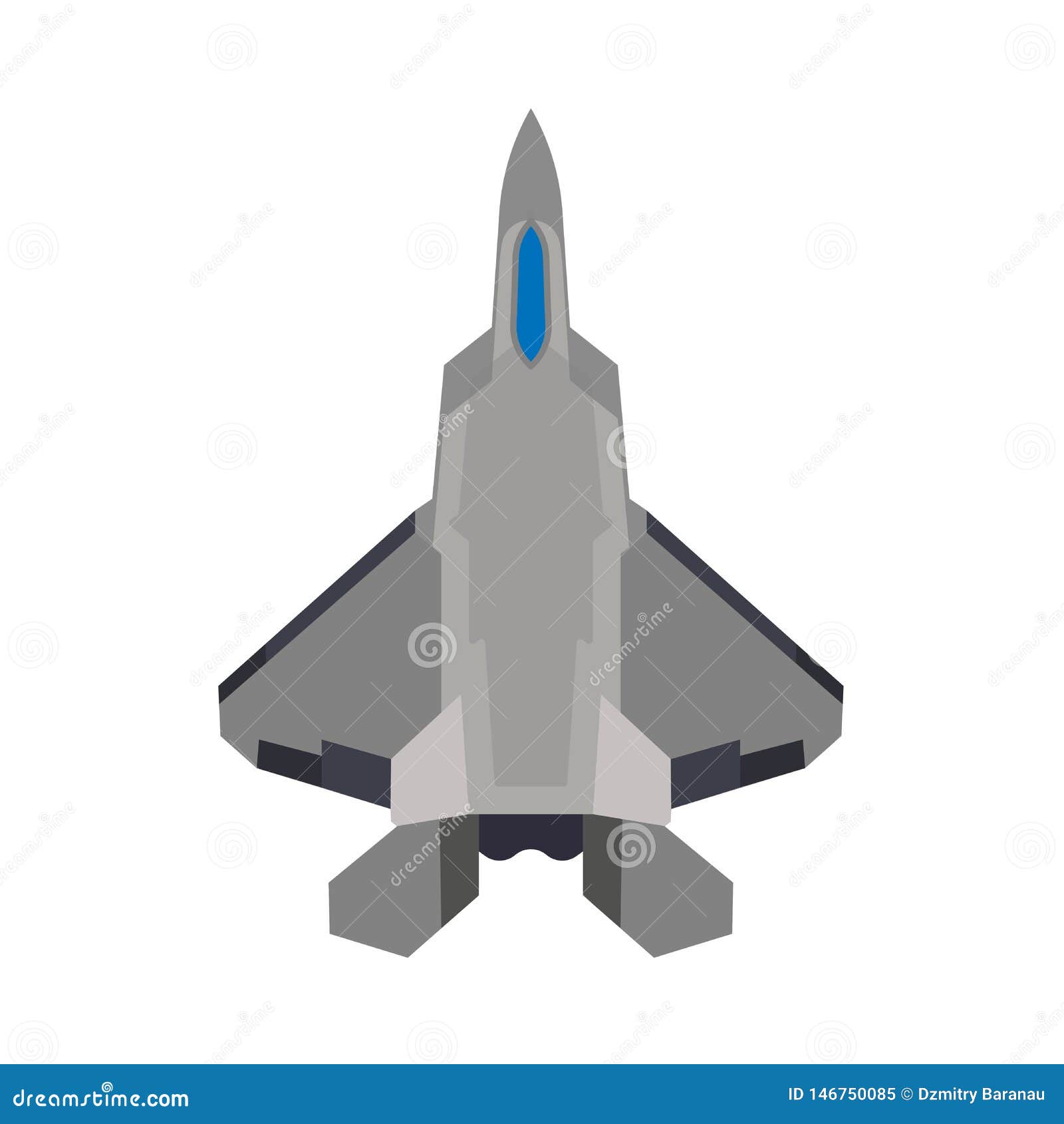 fighter aircraft  icon military plane top view. supersonic assault jet war force transport. cockpit cartoon bomber