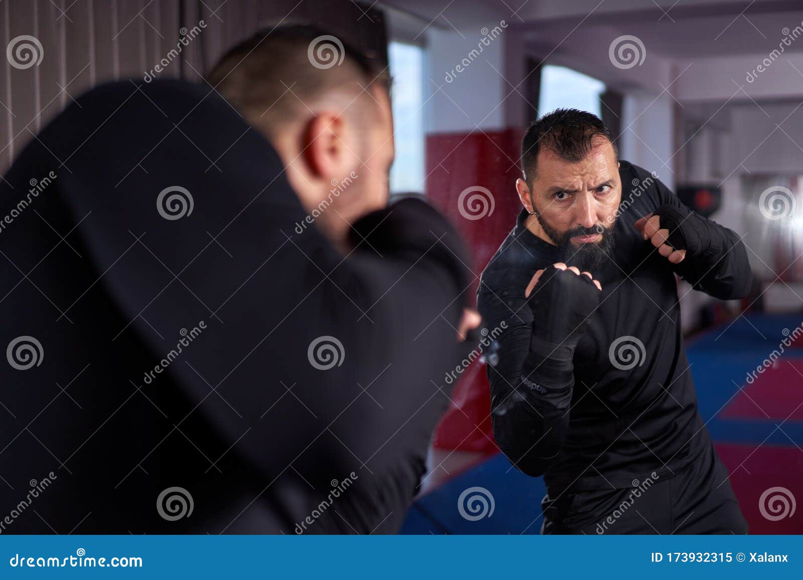 Shadow Boxing in the Mirror Stock Image Image of healthy, active
