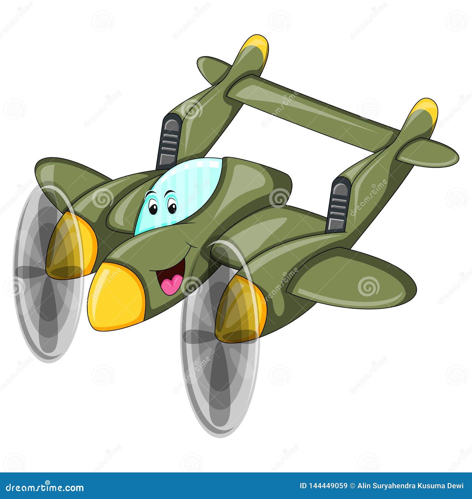 Fighter Jet - Plane Funny Cartoon Vector Illustration Stock Vector -  Illustration Of Rudder, Happy: 144449059