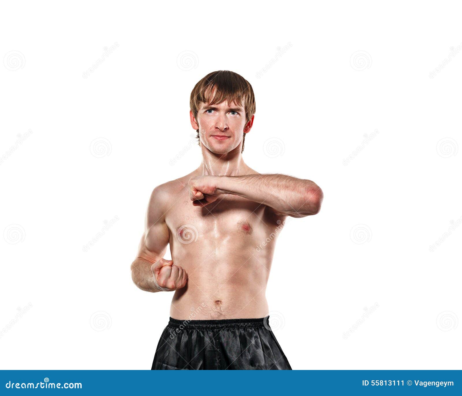 Fighter Kung Fu is Preparing To Kick Stock Image - Image of health ...