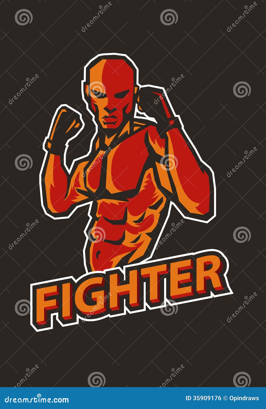 Fighter mma pose stock vector. Illustration of dragon ...