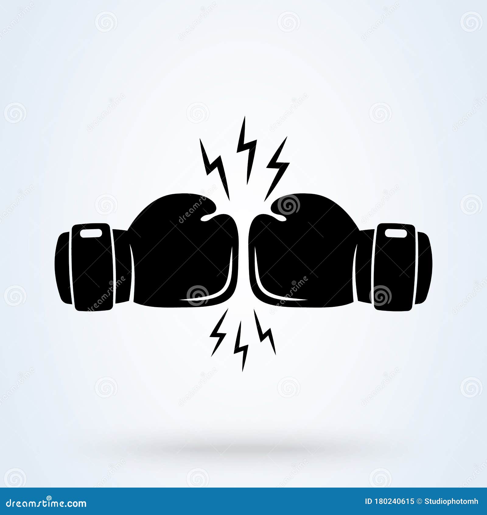 Fighting Boxing Gloves Icon, Two Gloves Modern Flat Design Style