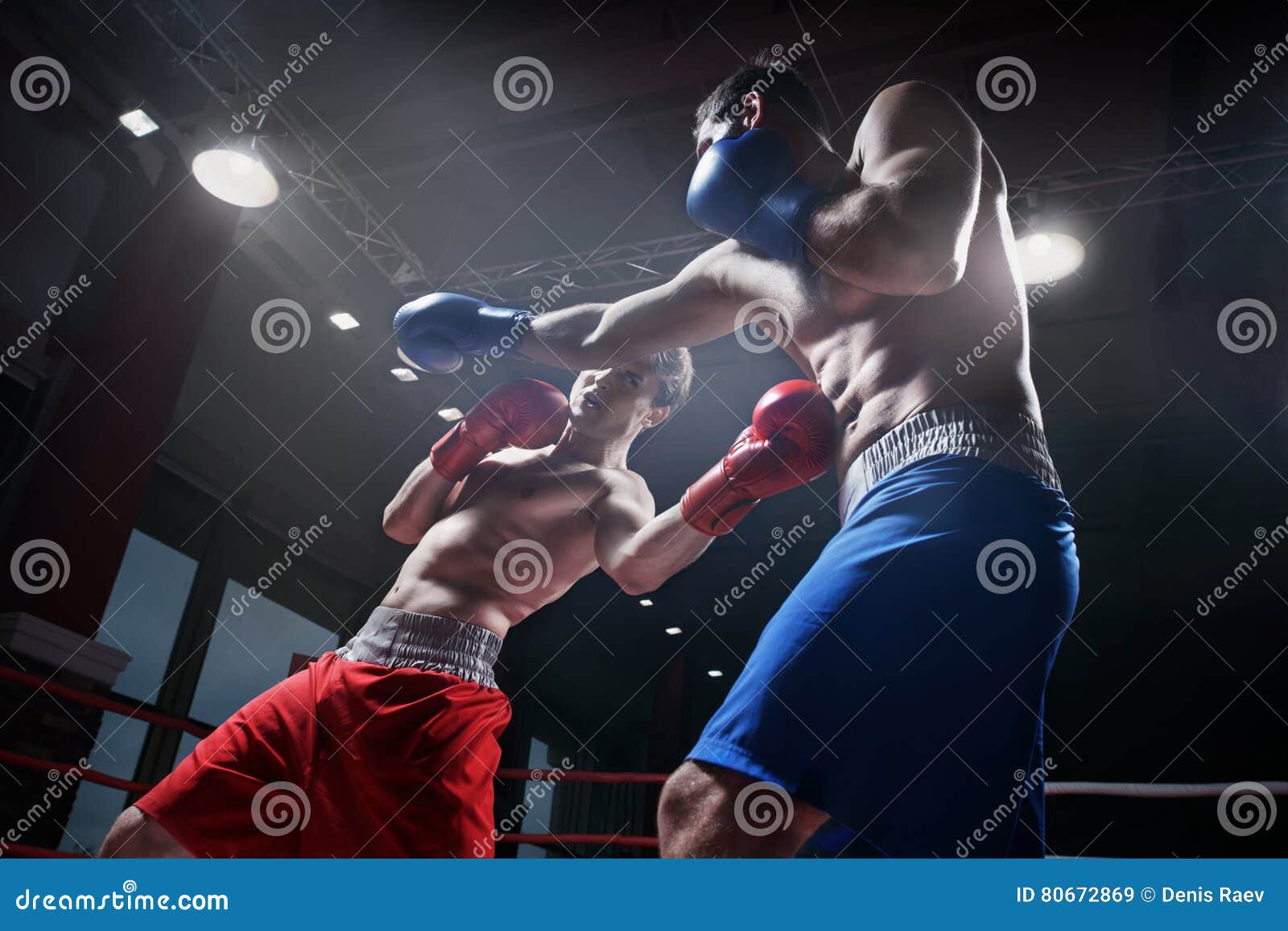 fighting in boxing ring