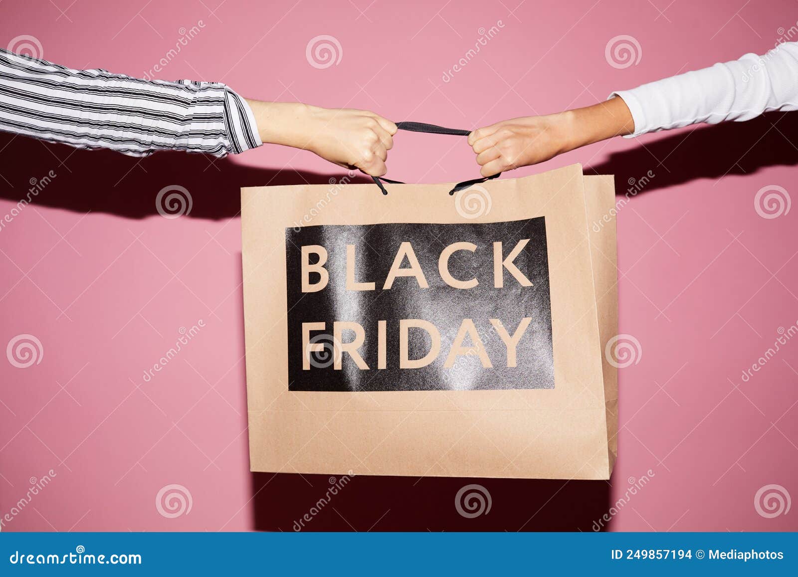 Fighting for Shopping Bag at Black Friday Stock Photo - Image of ...