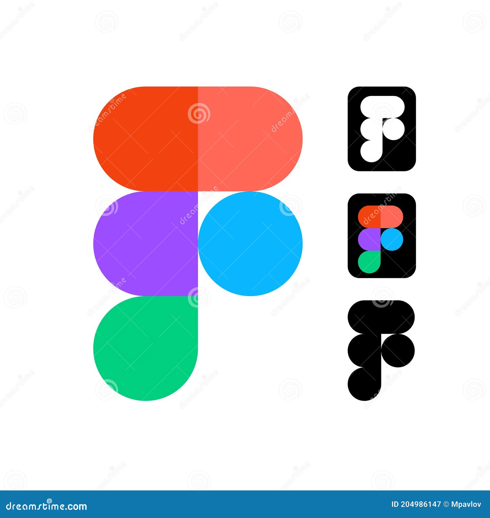 Figma应用程序在网站开发移动应用等 白色背景中的一系列标志 矢量编辑图库摄影片 插画包括有设计 略写法