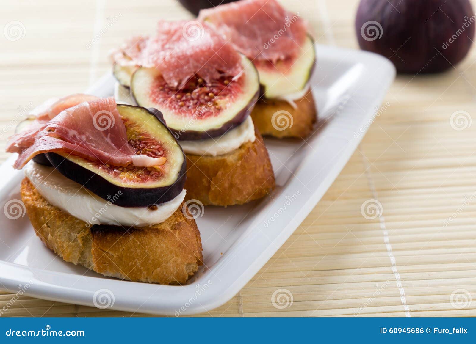 Figs with Cheese and Prosciutto Stock Photo Image of cheese, party