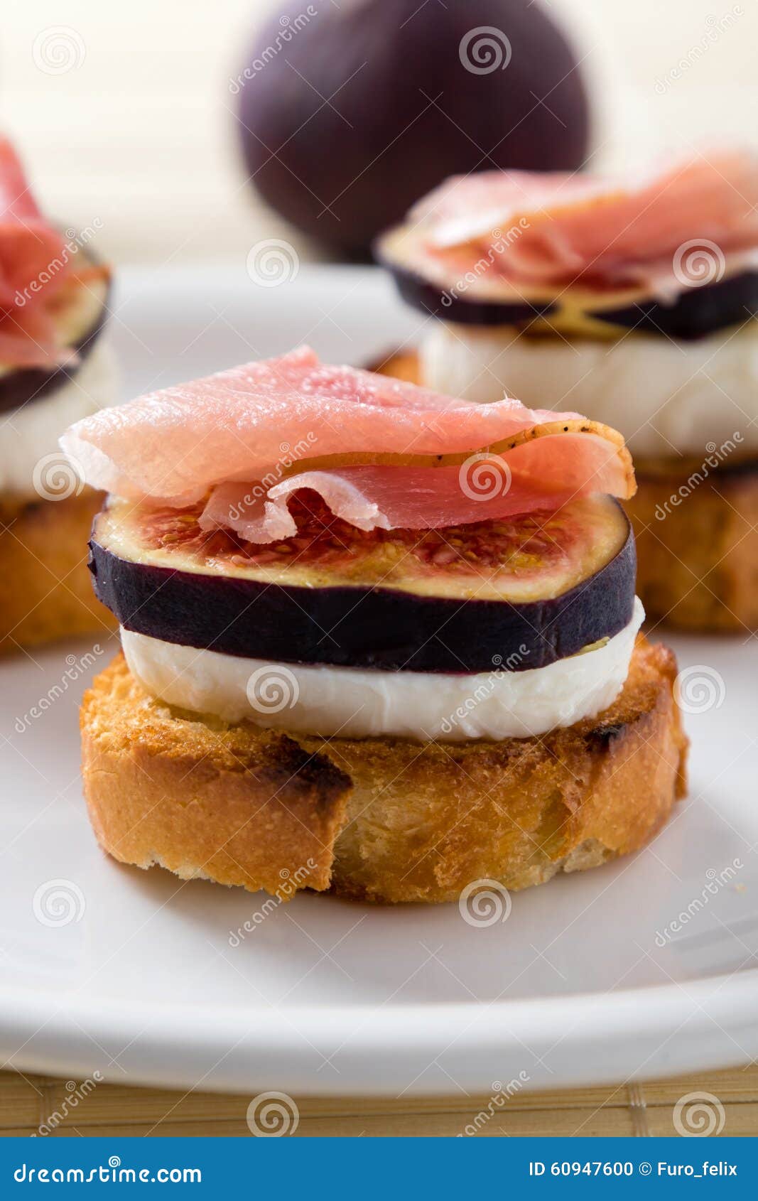 Figs with Cheese and Prosciutto Stock Photo Image of fresh, figs