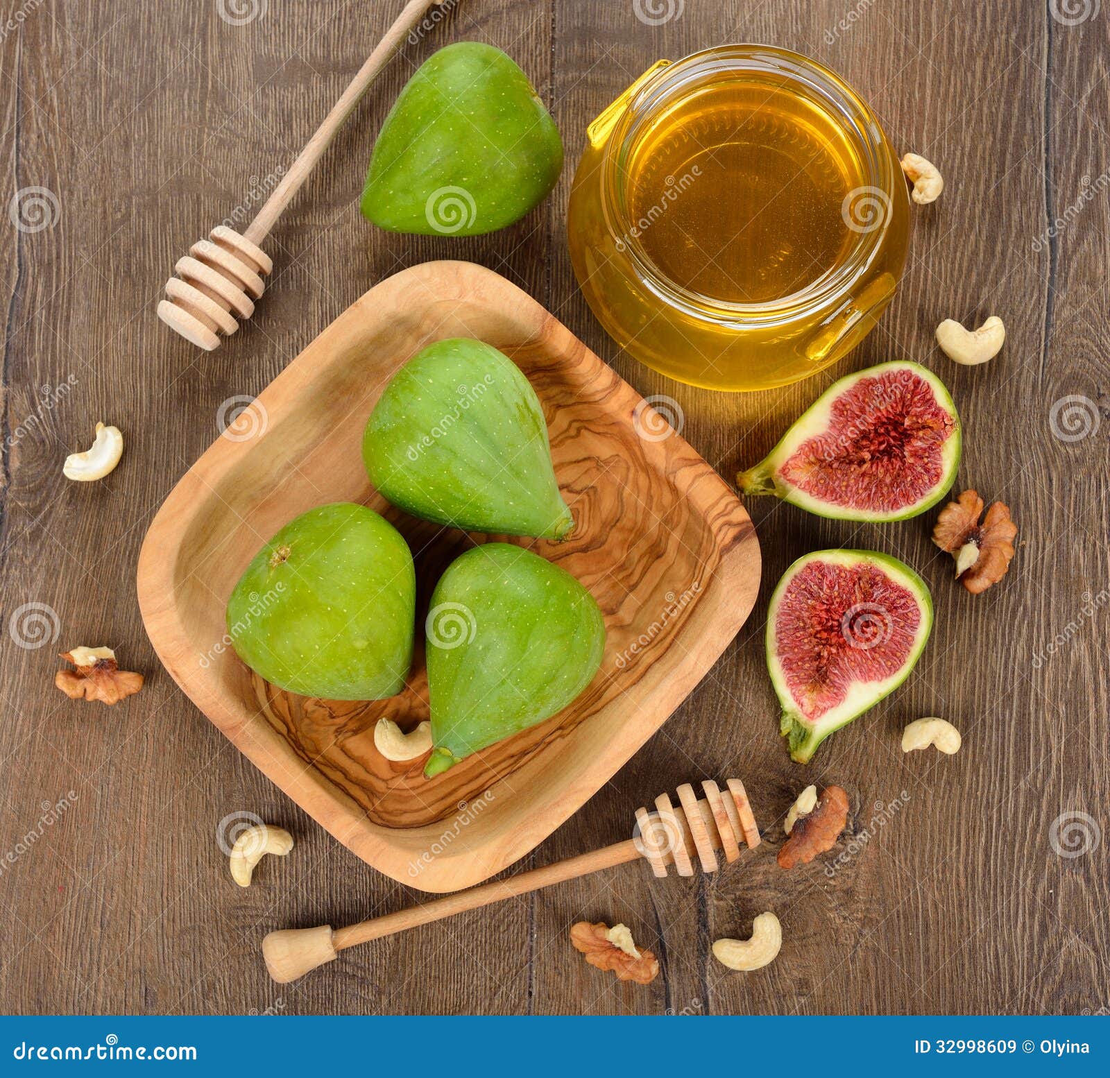Figs with honey stock image. Image of natural, green 32998609