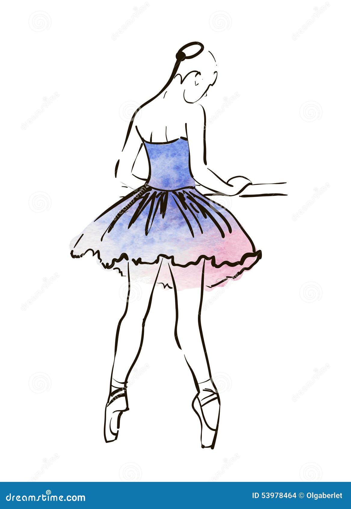 Figura Da Bailarina Do Desenho Da M£o Do Vetor Ilustra§£o