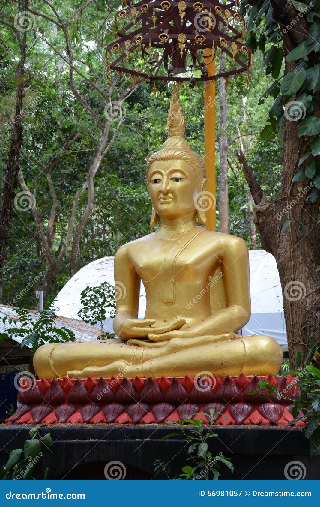 Statua Buddha Seduto In Oro - 30cm, Decorazione Per Casa Con Motivi Bianchi - Foto 8