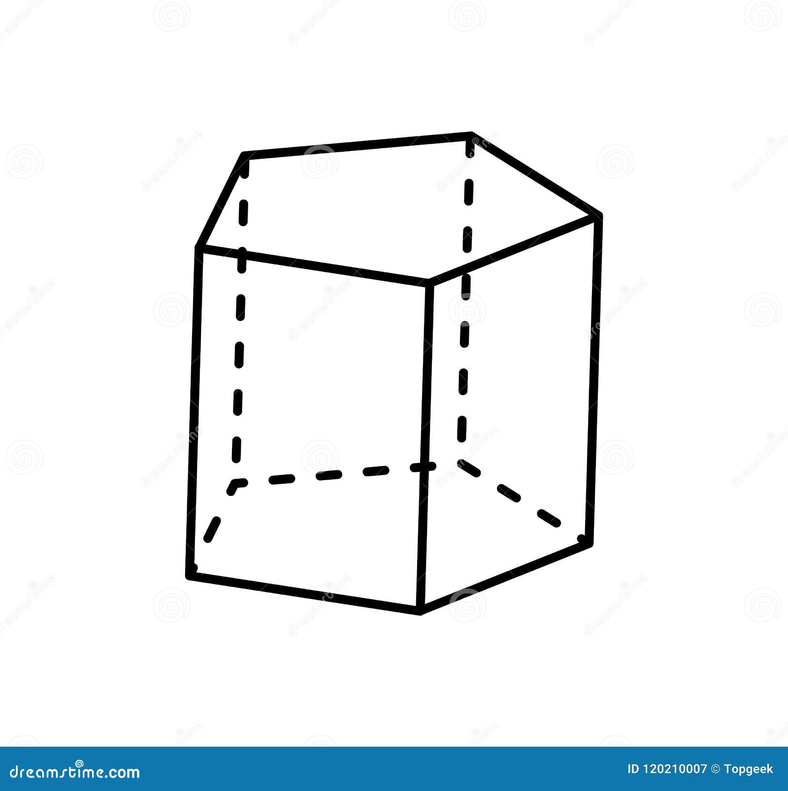 picture Figuras Geometricas 3D Prisma Rectangular prisma pentagonal del color negro