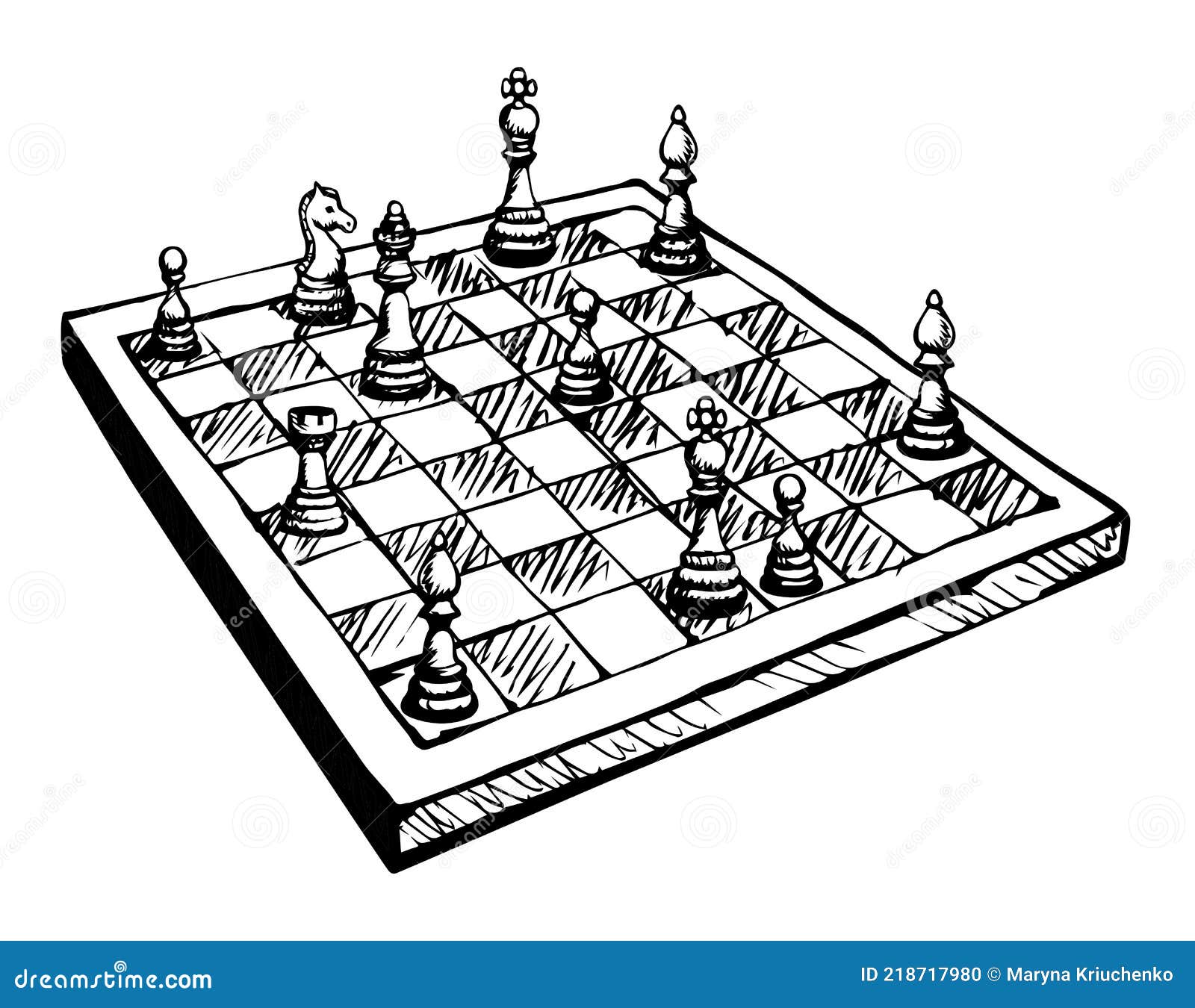 Figuras De Xadrez. Desenho De Caneta Vetorial Ilustração do Vetor -  Ilustração de jogo, tabuleiro: 264219514