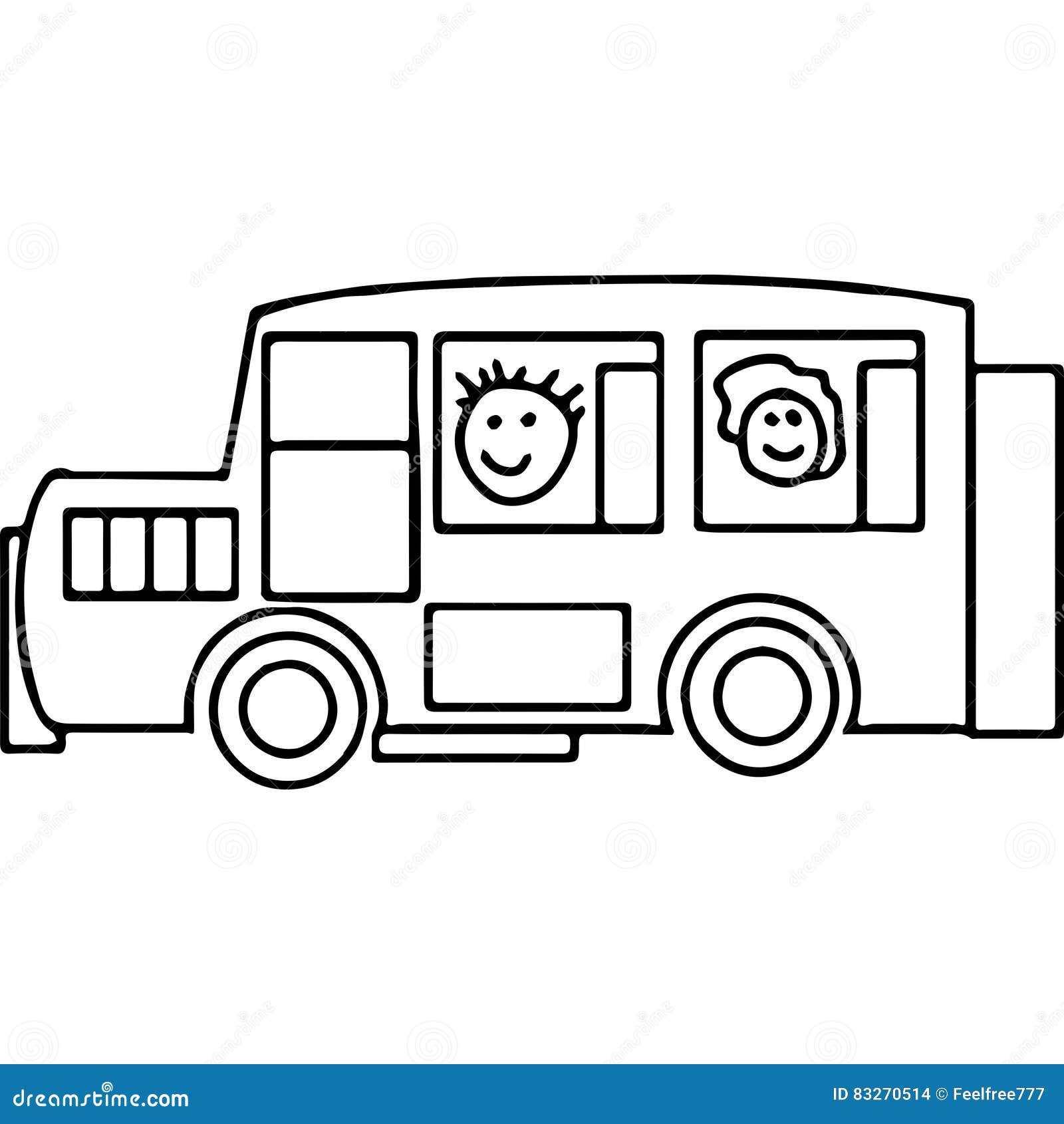 Figuras Geometricas Del Autobus De Schoool Que Colorean La Pagina