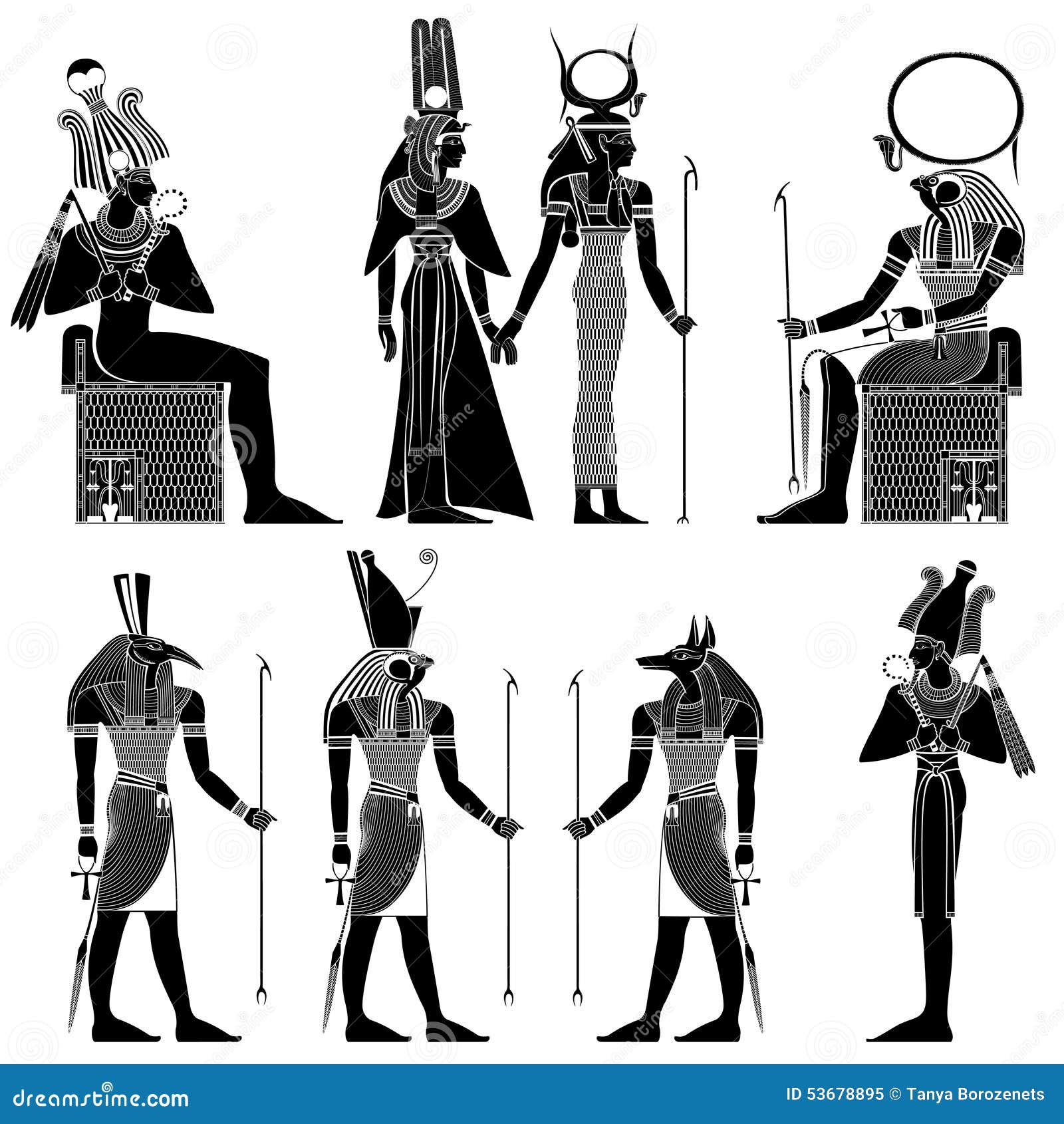 God Of Ancient Egypt Hathor Vector Illustration