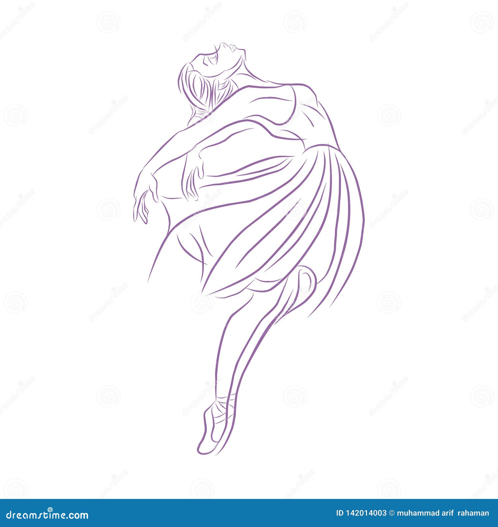 Figure Ballet Dancer Sketches In Lines Stock Vector Illustration Of