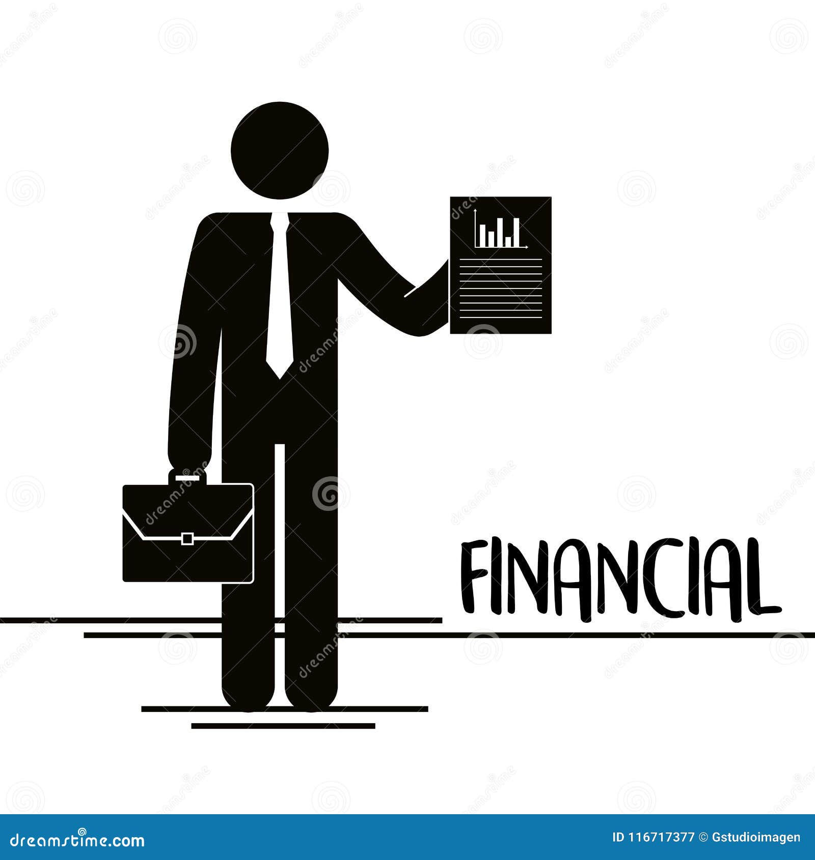 Figure Businessman With Portfolio Avatar Silhouette Stock Vector