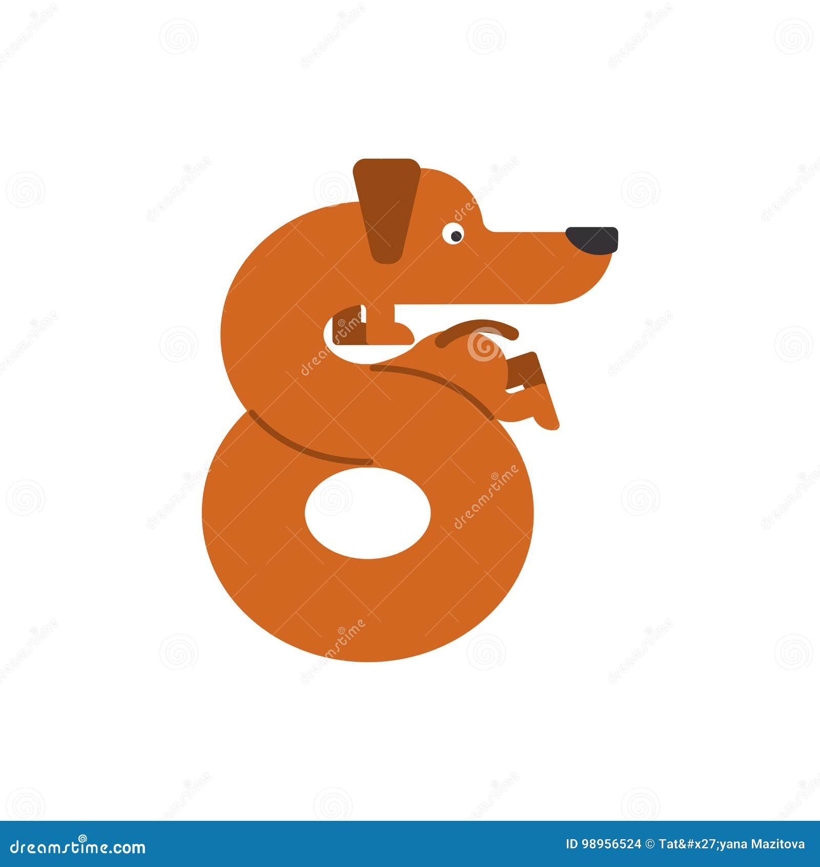 figure 8 dog. dachshund font eight. home pet abc . home an
