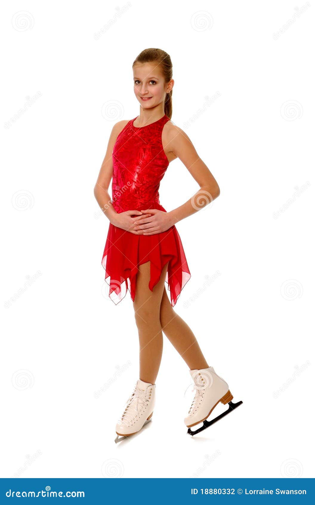 Figure Skater in Red stock photo. Image of perform, pixart 18880332