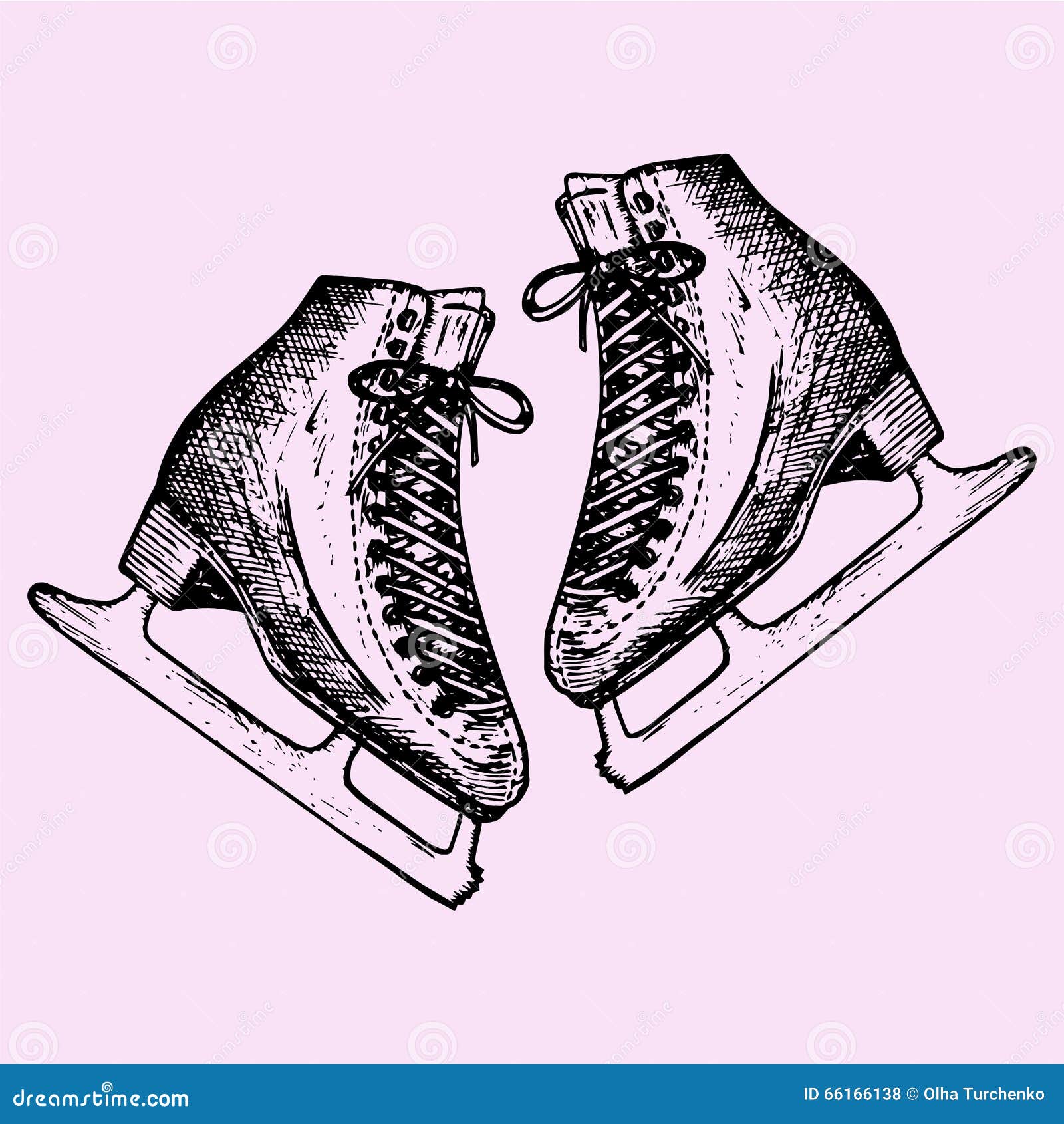 Figure skates stock vector. Illustration of leisure, health 66166138