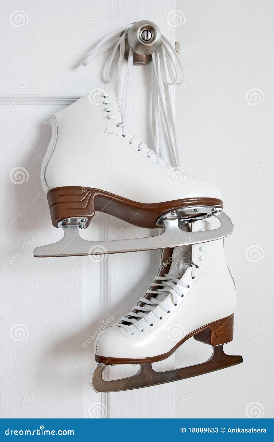 Figure Skates Hanging on a Door Knob Stock Image Image of inside