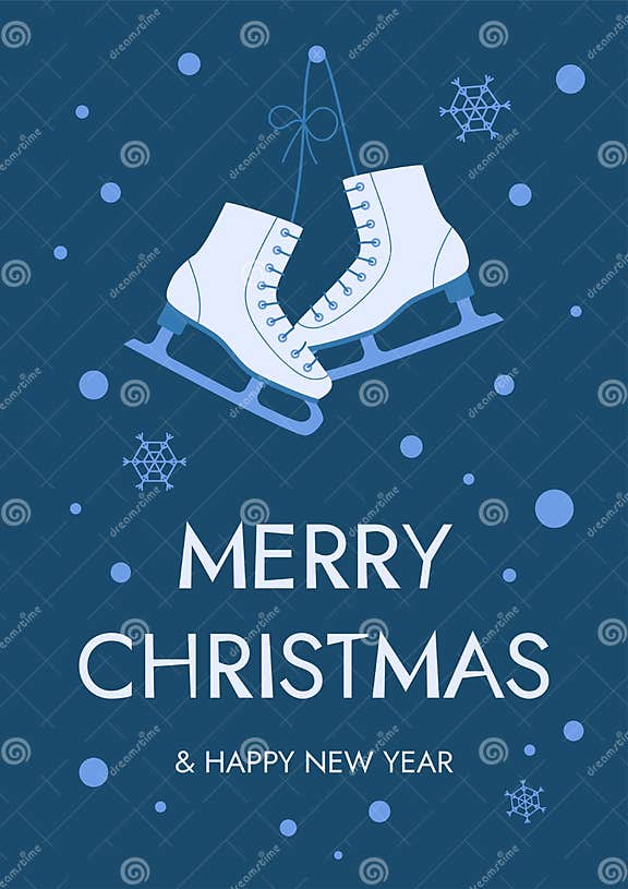 figure-skates-hanging-on-the-wall-christmas-card-with-ice-skates