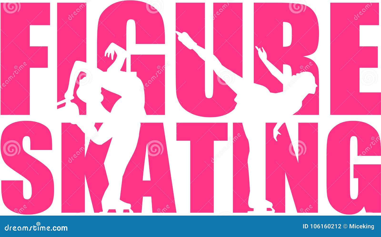 figure skating word with silhouette cutouts