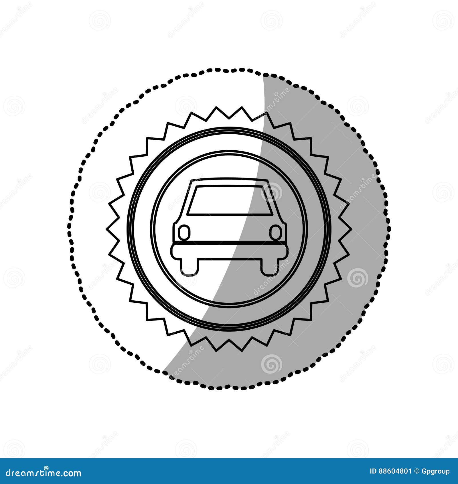 Figure Star Emblem Front Car Icon Stock Illustration - Illustration of