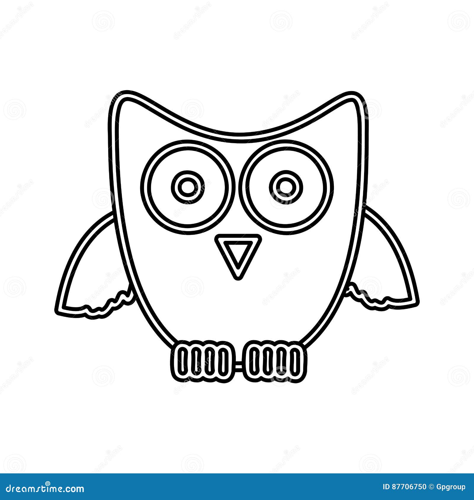 Figure sticker owl icon stock illustration. Illustration of collection