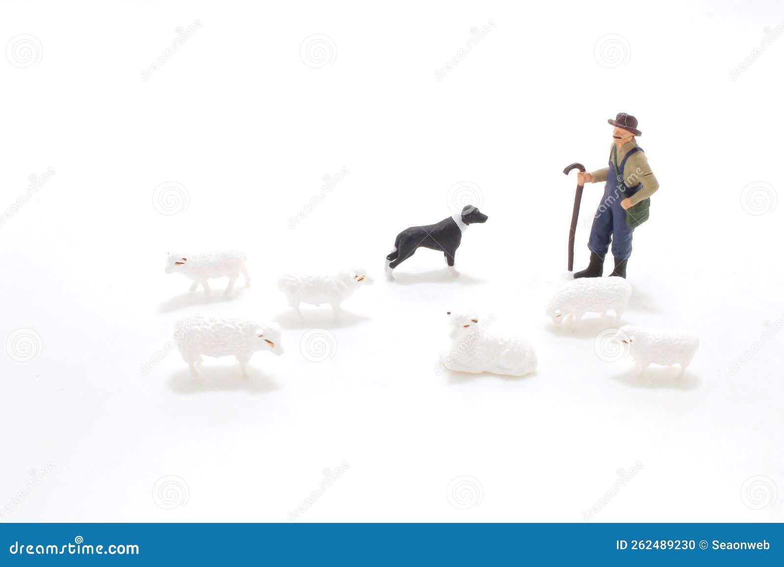 A Figure of Working Sheep Dog, Herding Sheep Stock Photo Image of
