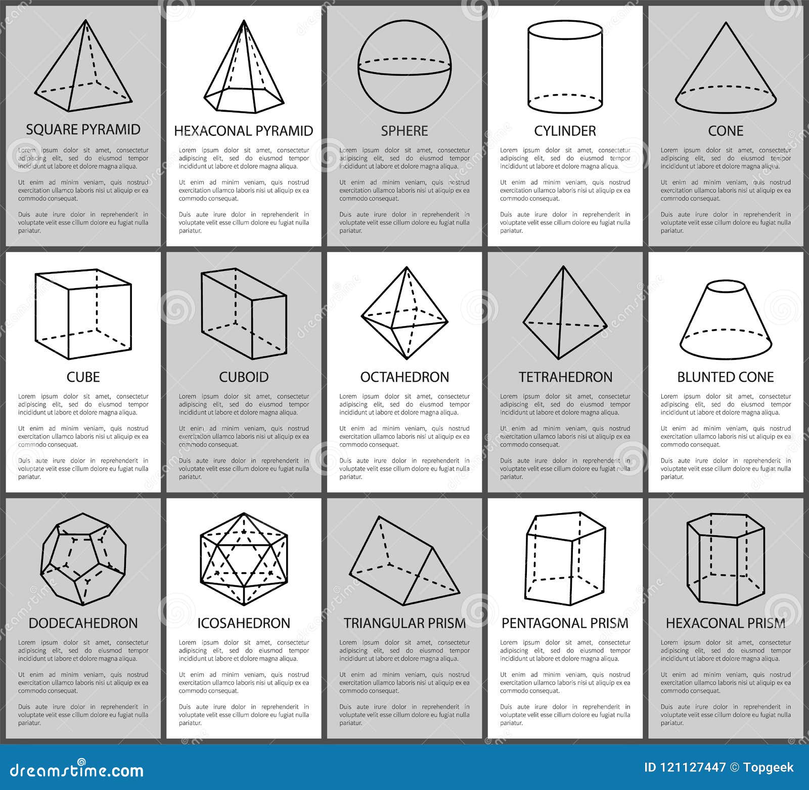 Figures Set Sphere And Cone Cube And Cuboid Stock Vector Figures Set Sphere And Cone Cube And Cuboid Stock Vector
