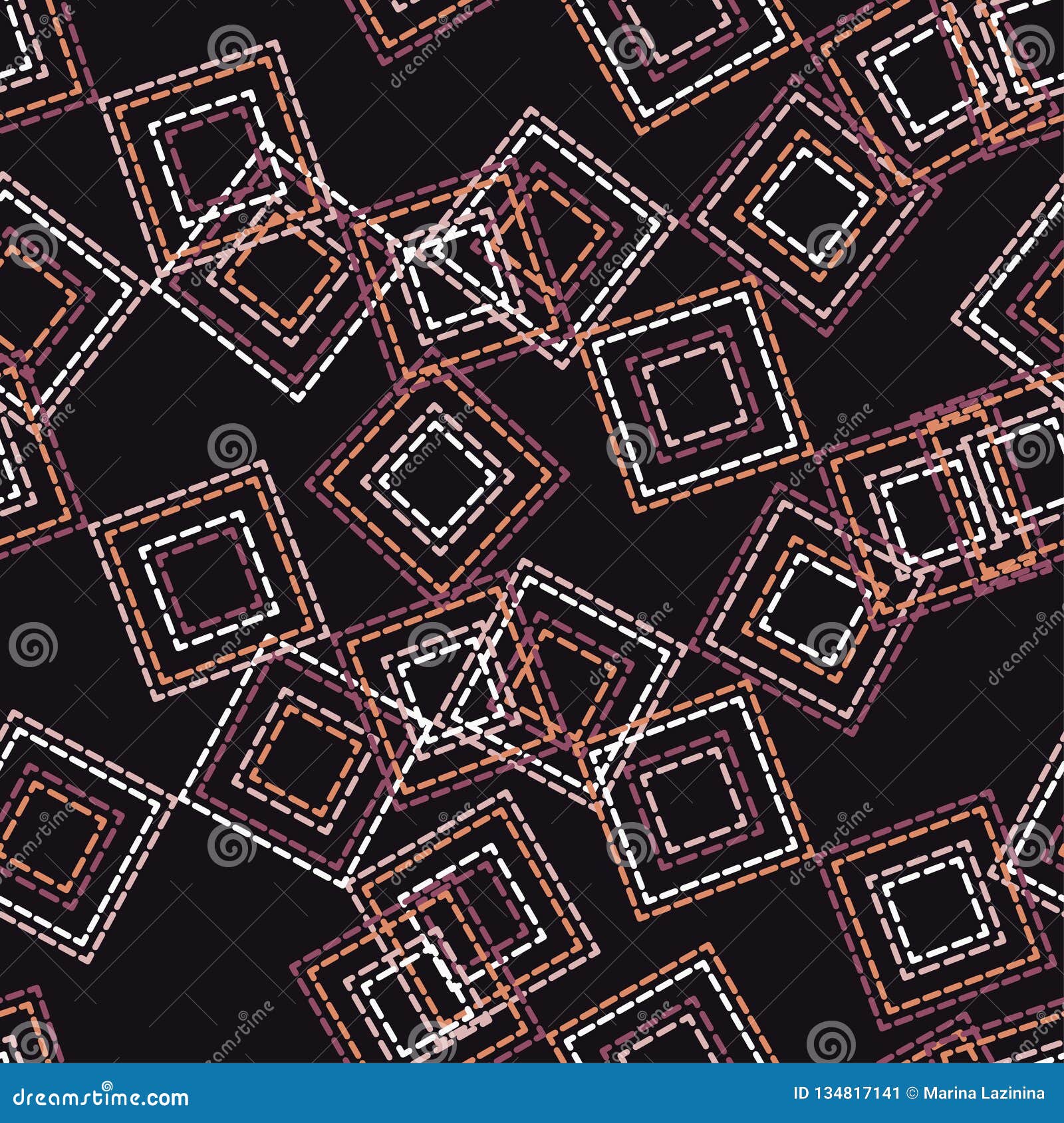 figures of several rectangles from the dash. trendy seamless pattern s.  geometric background.