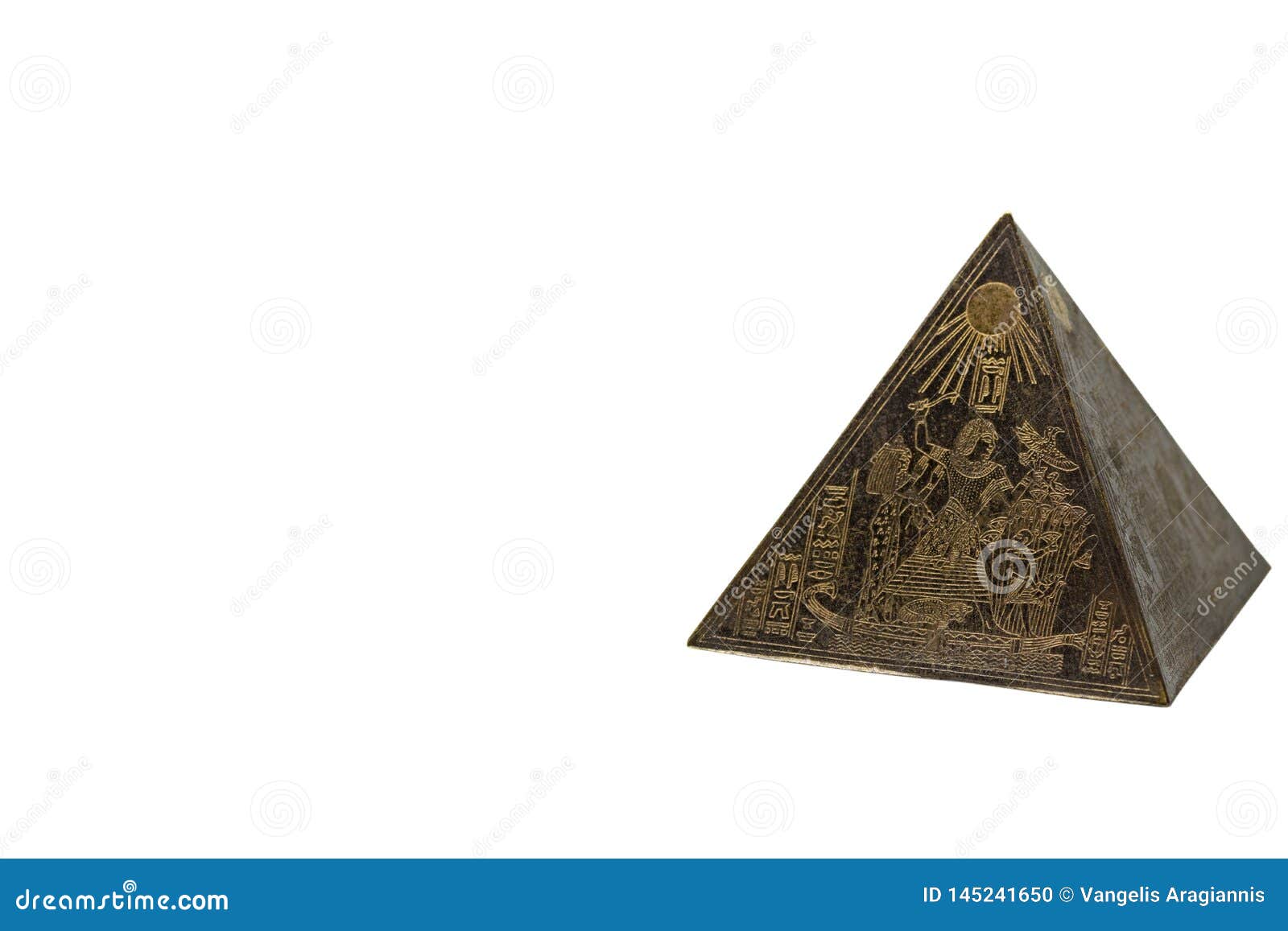 Figurine of Bronze Egyptian Pyramid Stock Photo - Image of ...