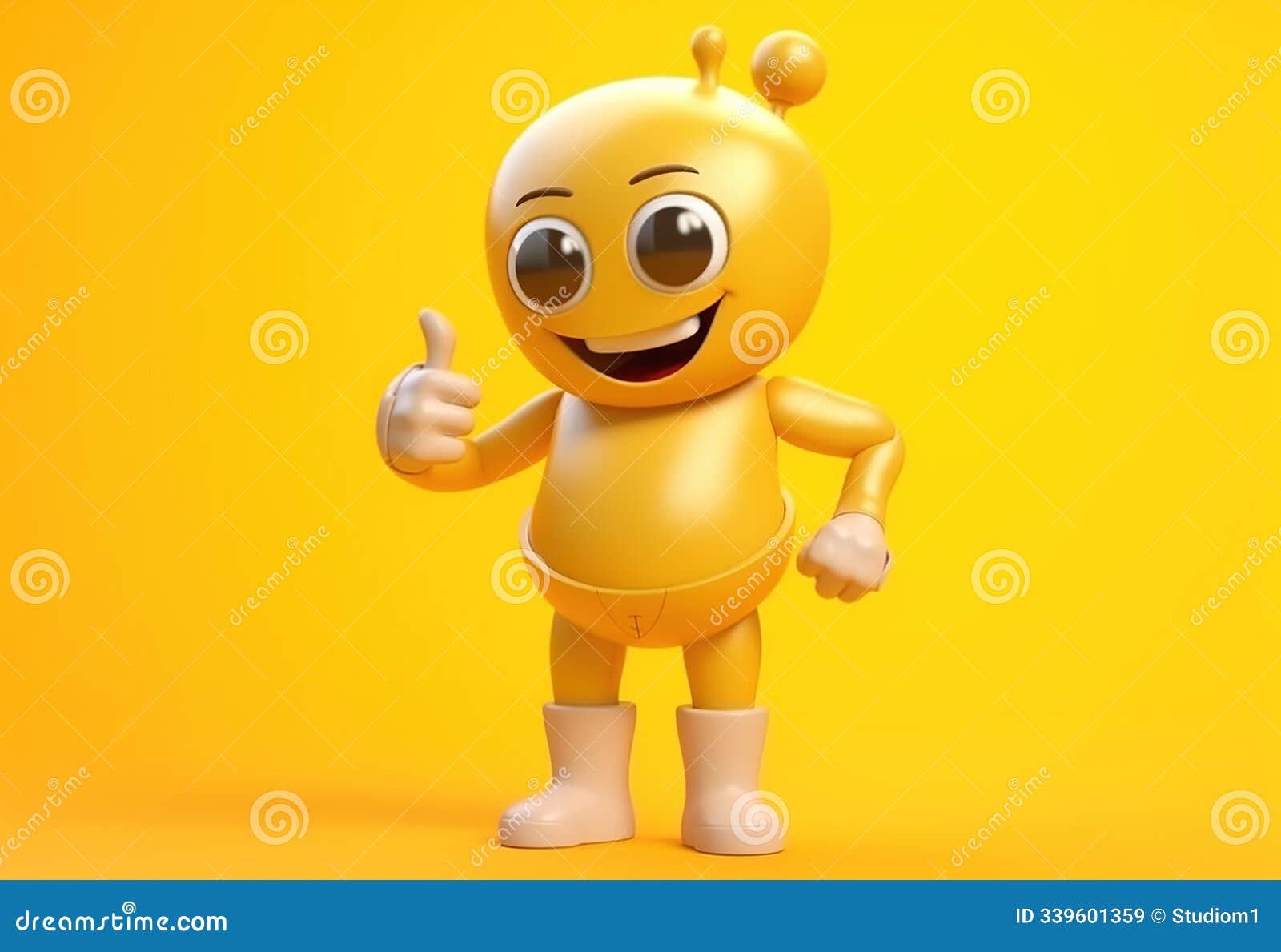 a figurine of a man giving a thumbs up. a happy internet character, smiling broadly, agreeing with your idea, as satisfied with a
