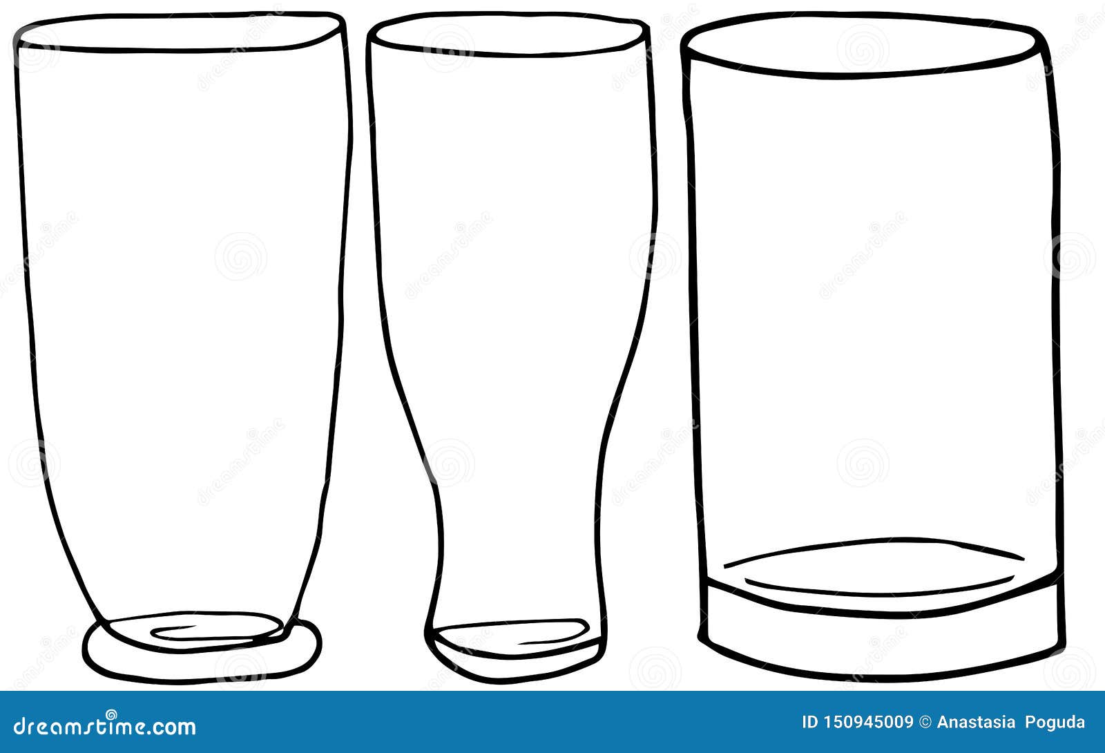 Fije De Los Vidrios De Dibujo Del Alcohol De La Mano Para Las Bebidas, El  Agua Y Los Cócteles Ejemplo Del Garabato Del Vector Ilustración del Vector  - Ilustración de coctel, whisky: