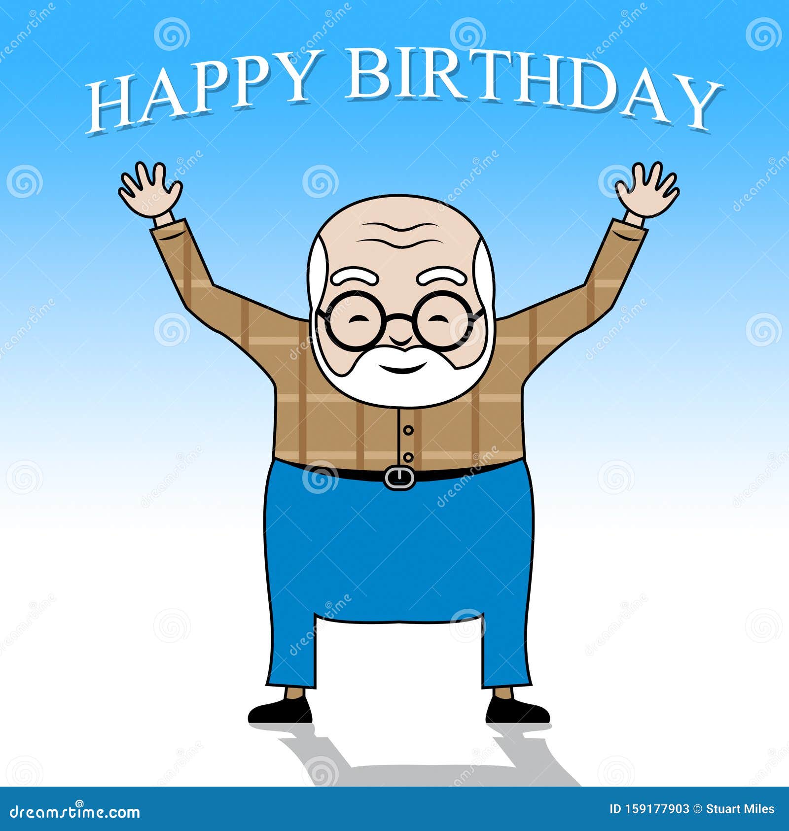 Fijne Verjaardag Opa Groet Als Verrassende Groet Voor Opa - 3D Illustratie  Stock Illustratie - Illustration Of Verjaardag, Grootouders: 159177903