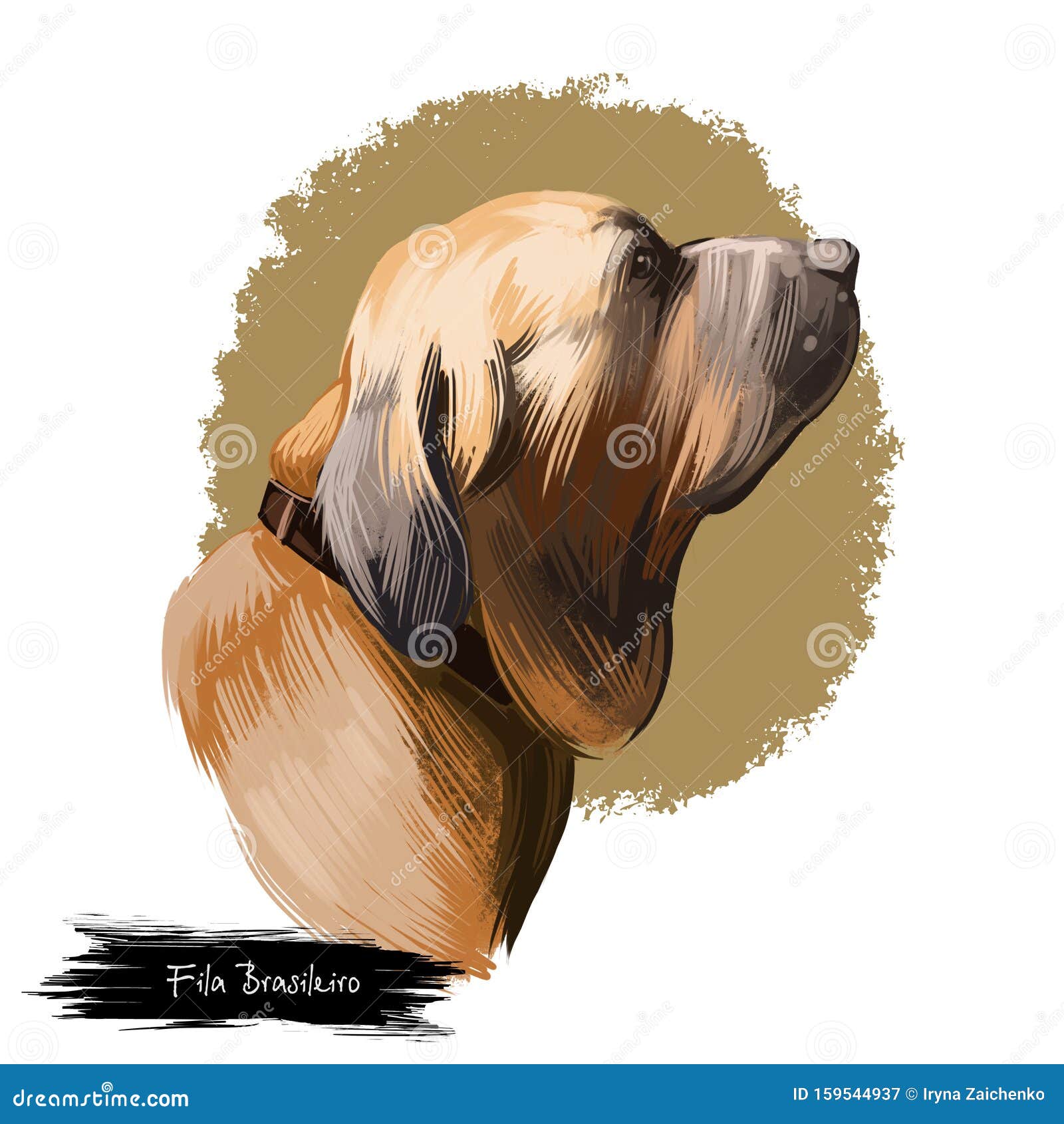 Dog Fila Brasileiro Cartoon Vector Illustration Stock Vector