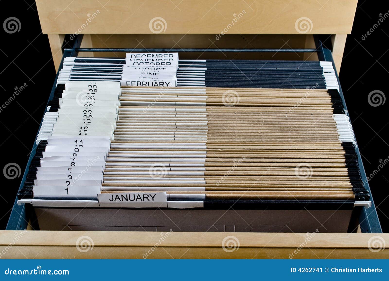 File Cabinet And 43 Folders Stock Image Image Of Legal Document