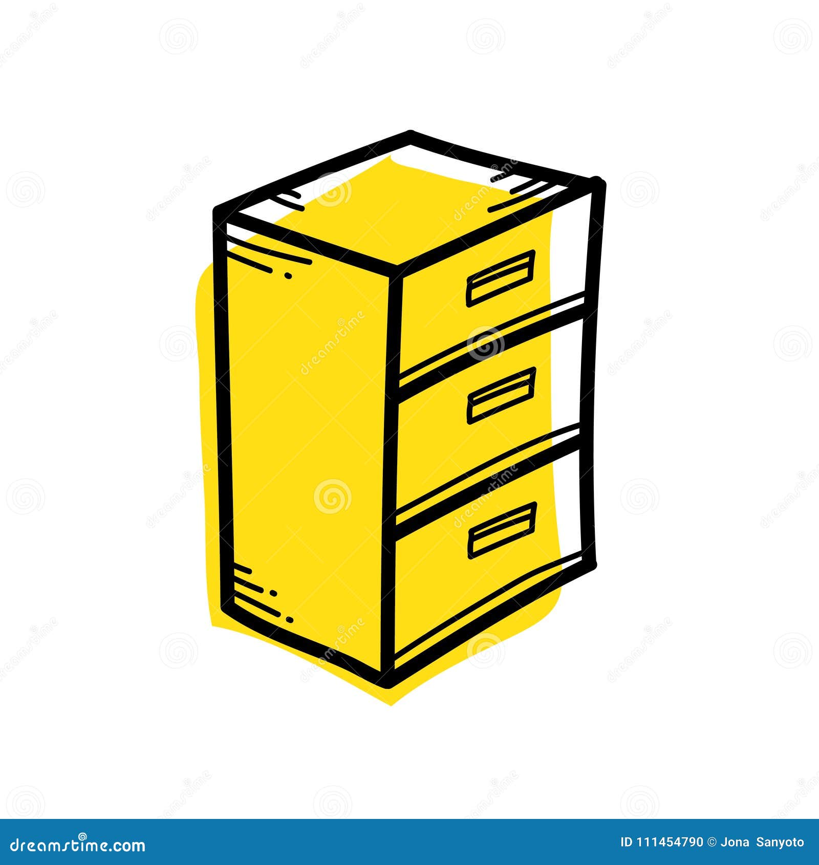 File Cabinet Icon Design Vector Illustration Doodle Stock Vector