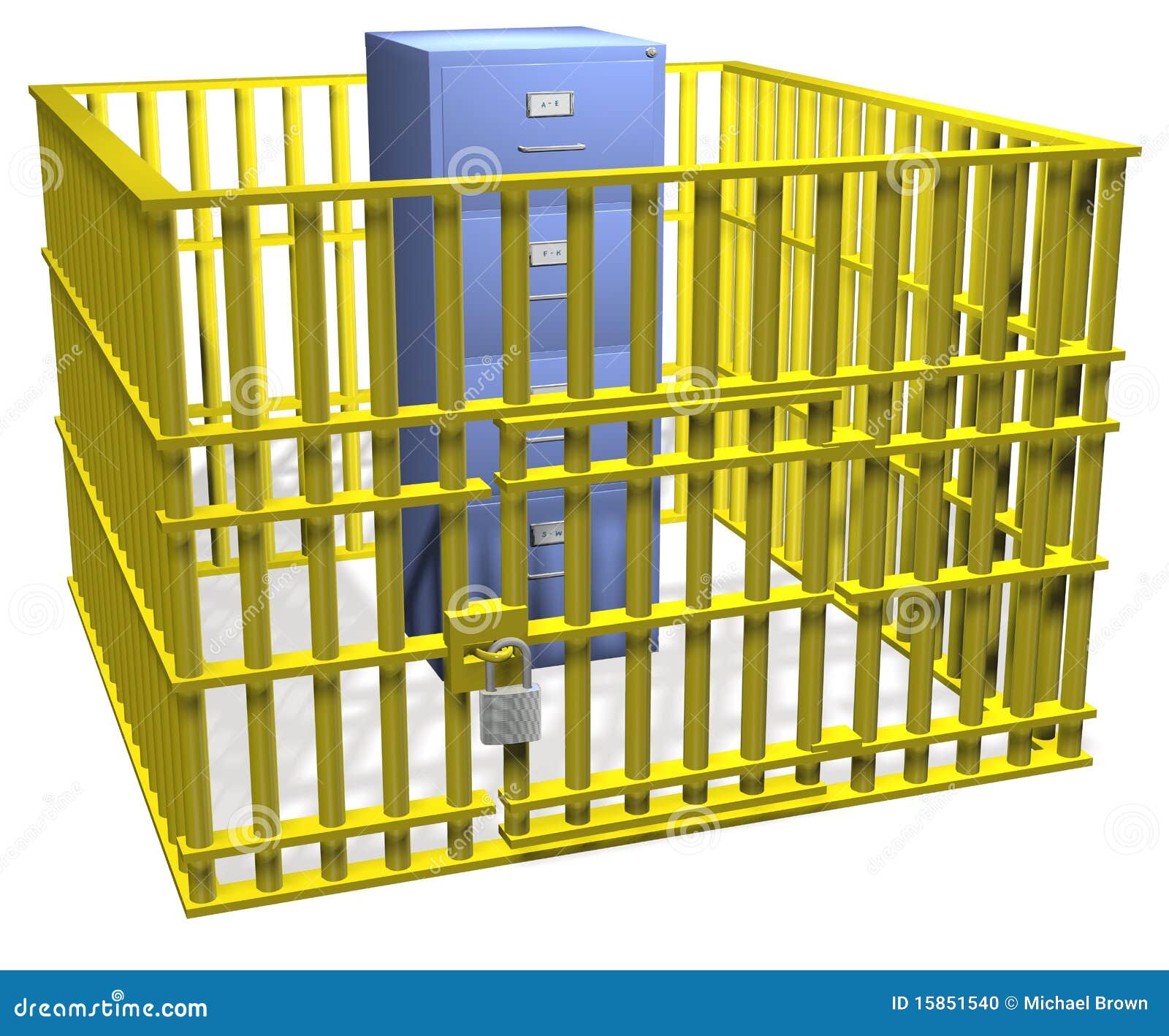 File Cabinet Lock Safe In Data Security Cage Stock Illustration