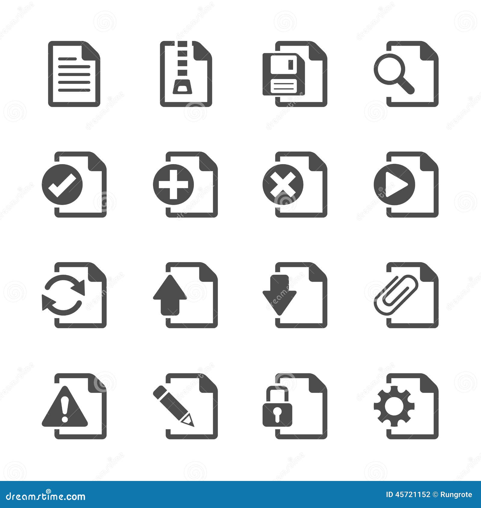 file document icon set, eps10