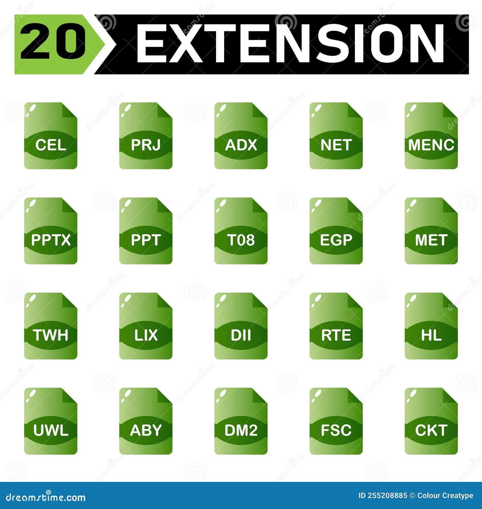 file extension icon include cel, prj, adx, net, menc, pptx, ppt, t08, egp, met, twh, lix, dii, rte, hl, uwl, aby, dm2, fsc, ckt