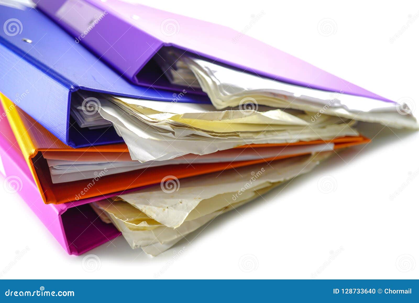 File Folder Binder Stack of Multi Color on Table Stock Photo Image of