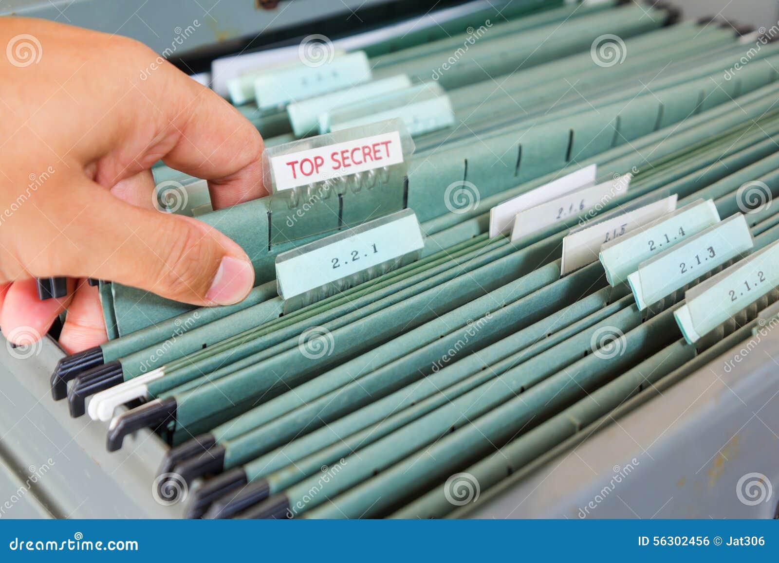 File Folders In A Filing Cabinet Stock Photo Image Of Hidden