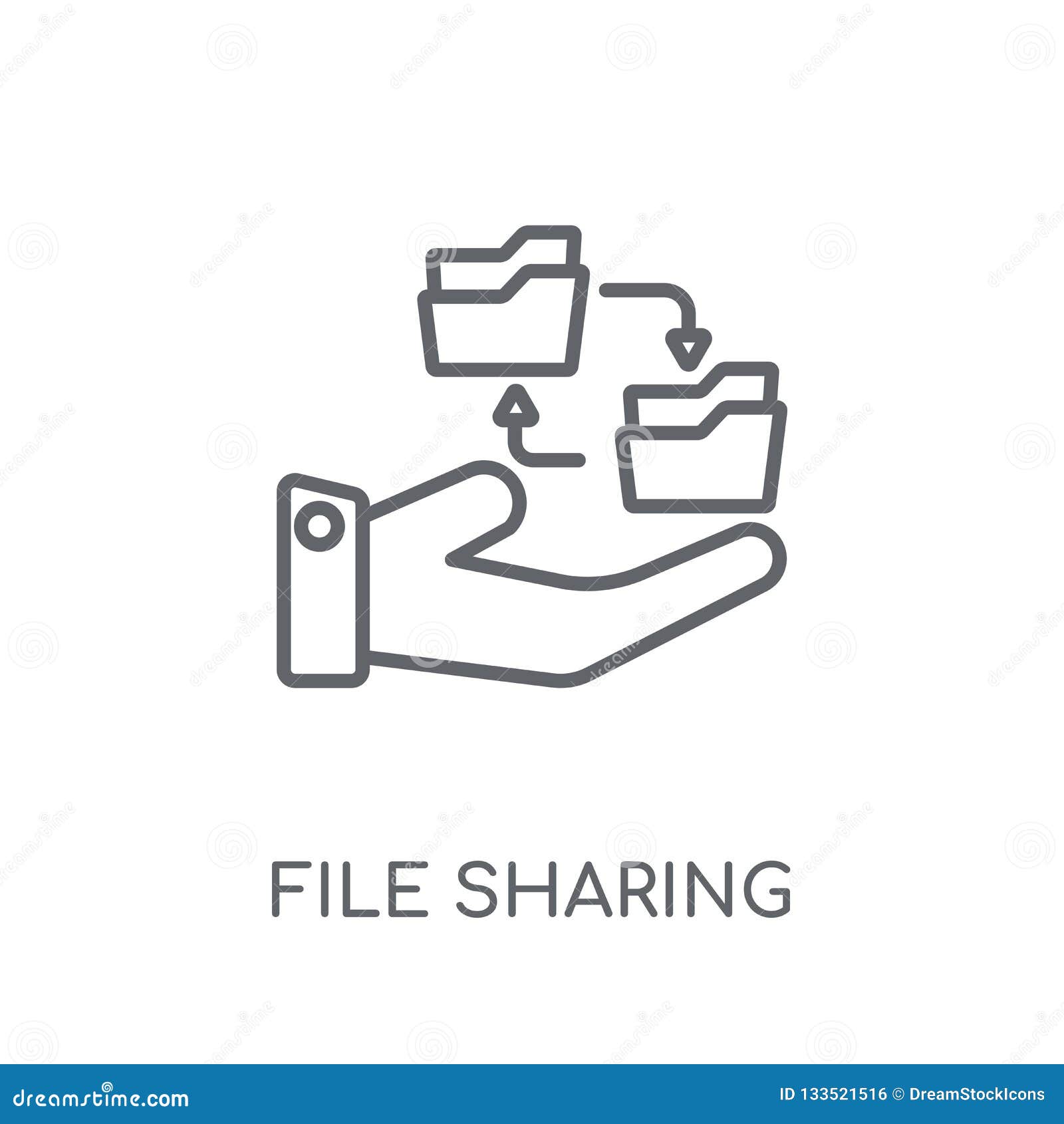 File Sharing Linear Icon. Modern Outline File Sharing Logo Conce Stock