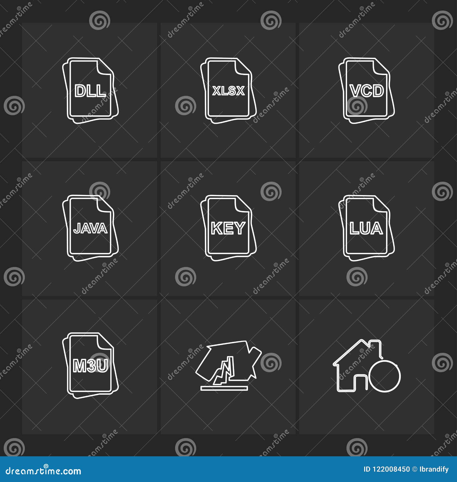 File Type , Files , Documents , Eps Icons Set Vector Stock Vector